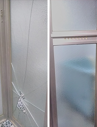 浴室ドアのくもりガラス修理